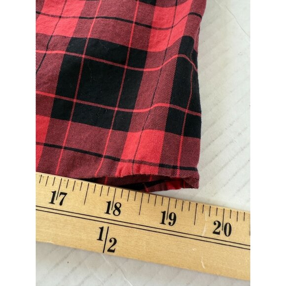 HUGO BOSS Red Black Plaid Button Front Shirt Men’s L Slim Fit Dark Academia - Picture 9 of 10